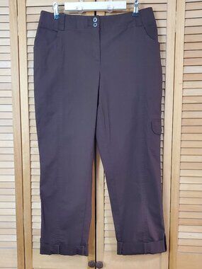 Chico's Convertible Poplin Cargo Roll-Tab Pants Size 1.5 (10)